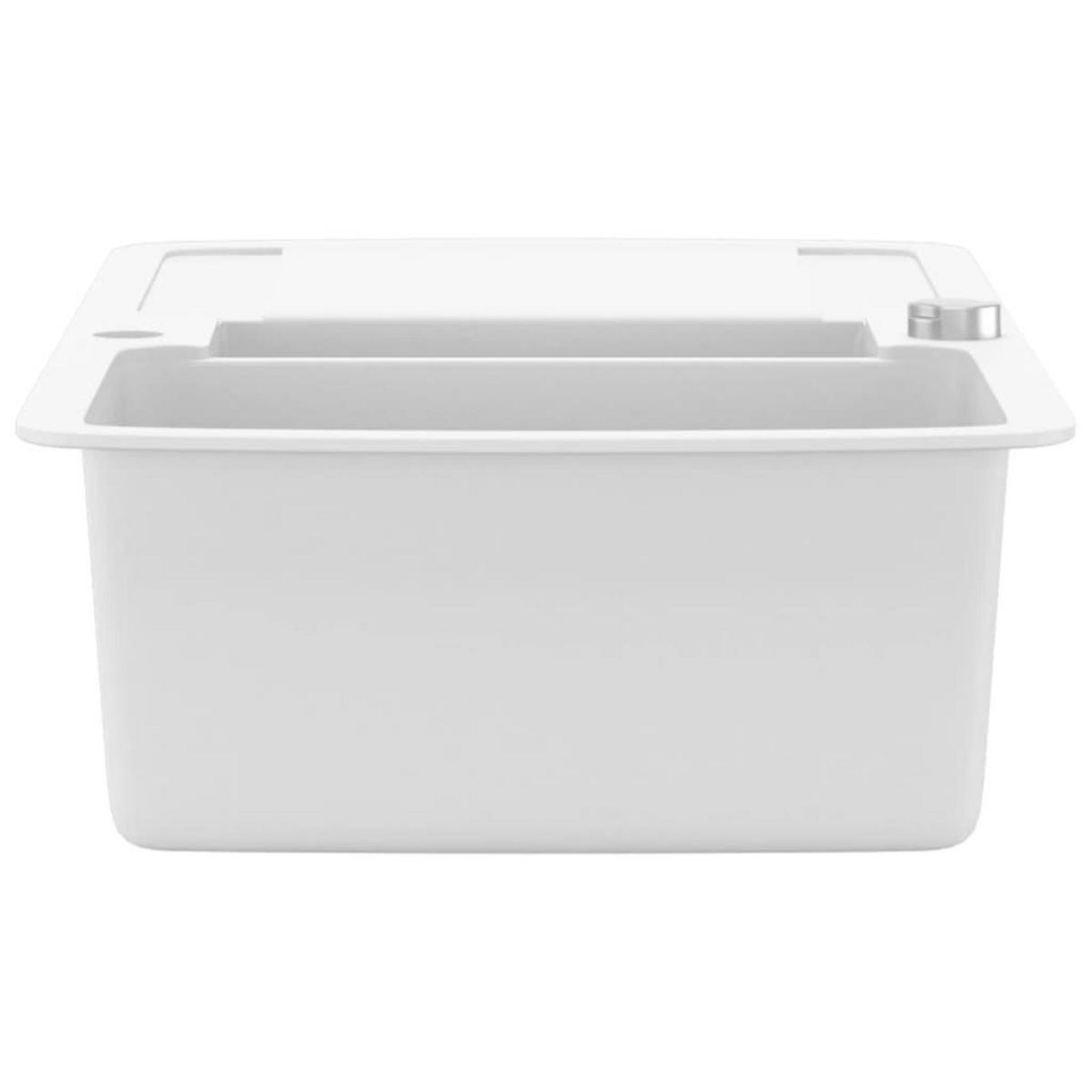 VIDAXL Evier de cuisine Granit Double lavabo Blanc