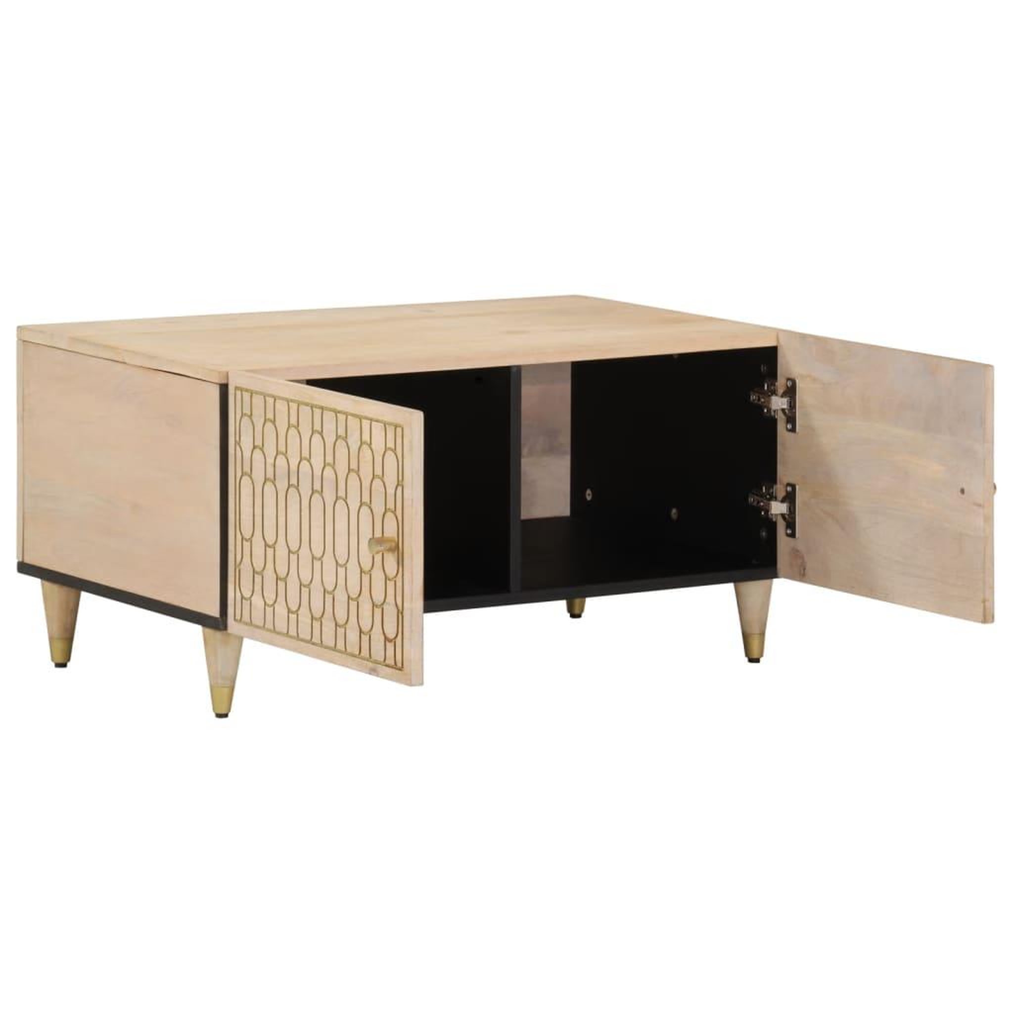 Voir la diapositive 2 : VIDAXL Table basse 80x50x40 cm bois de manguier massif