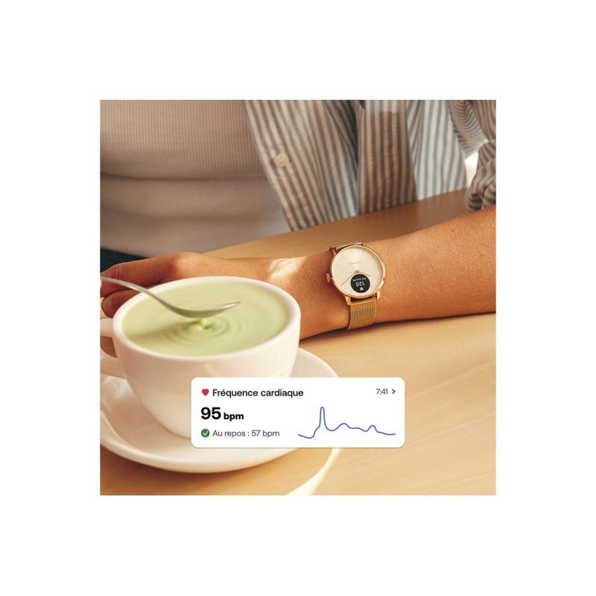 Voir la diapositive 6 : WITHINGS Montre santé scanwatch light blanche