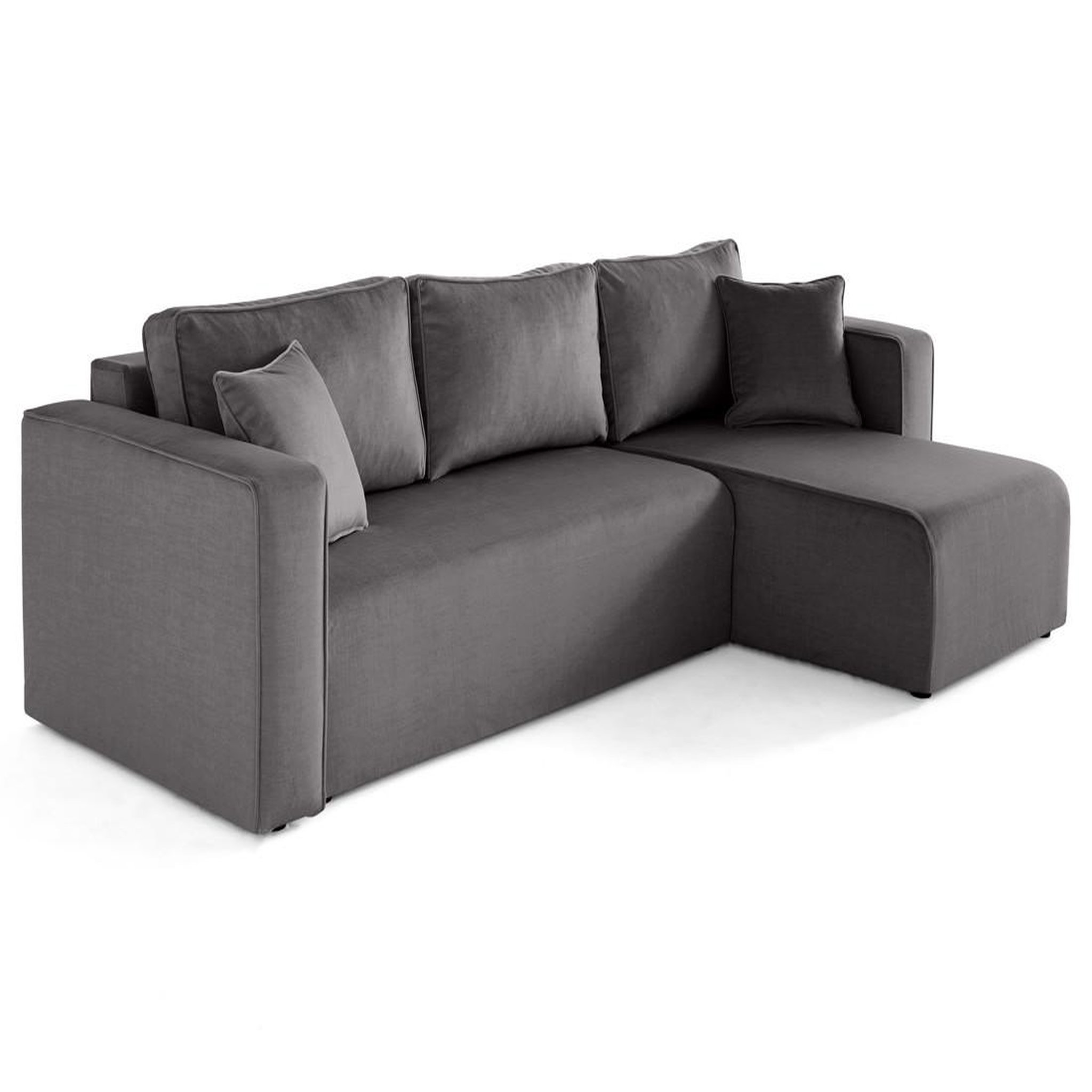 Voir la diapositive 3 : BEST MOBILIER Topaze - canapé d'angle déhoussable réversible 4 places en velours