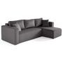 Voir la diapositive 3 : BEST MOBILIER Topaze - canapé d'angle déhoussable réversible 4 places en velours