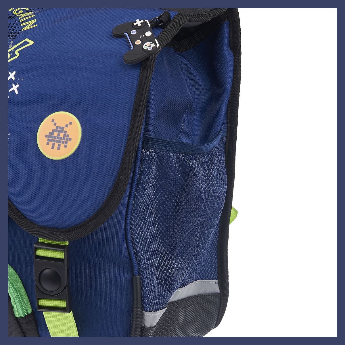 AUCHAN Cartable à roulettes bleu MODERN GAMING