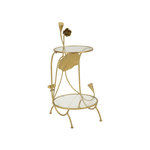 Paris Prix Table d'Appoint 2 Niveaux  Flowers  78cm Or