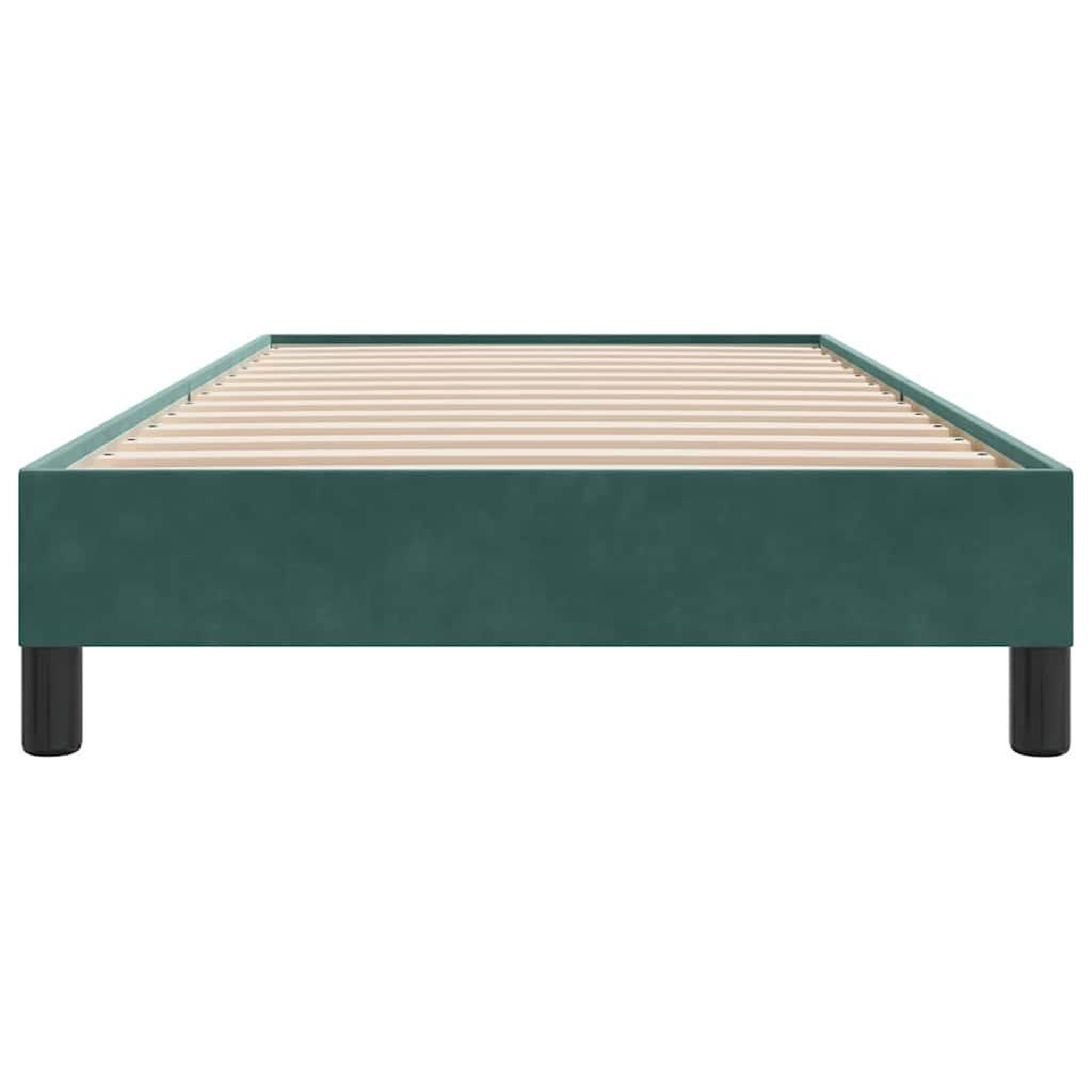 Voir la diapositive 5 : VIDAXL Cadre de lit sans matelas vert fonce 100x210 cm velours