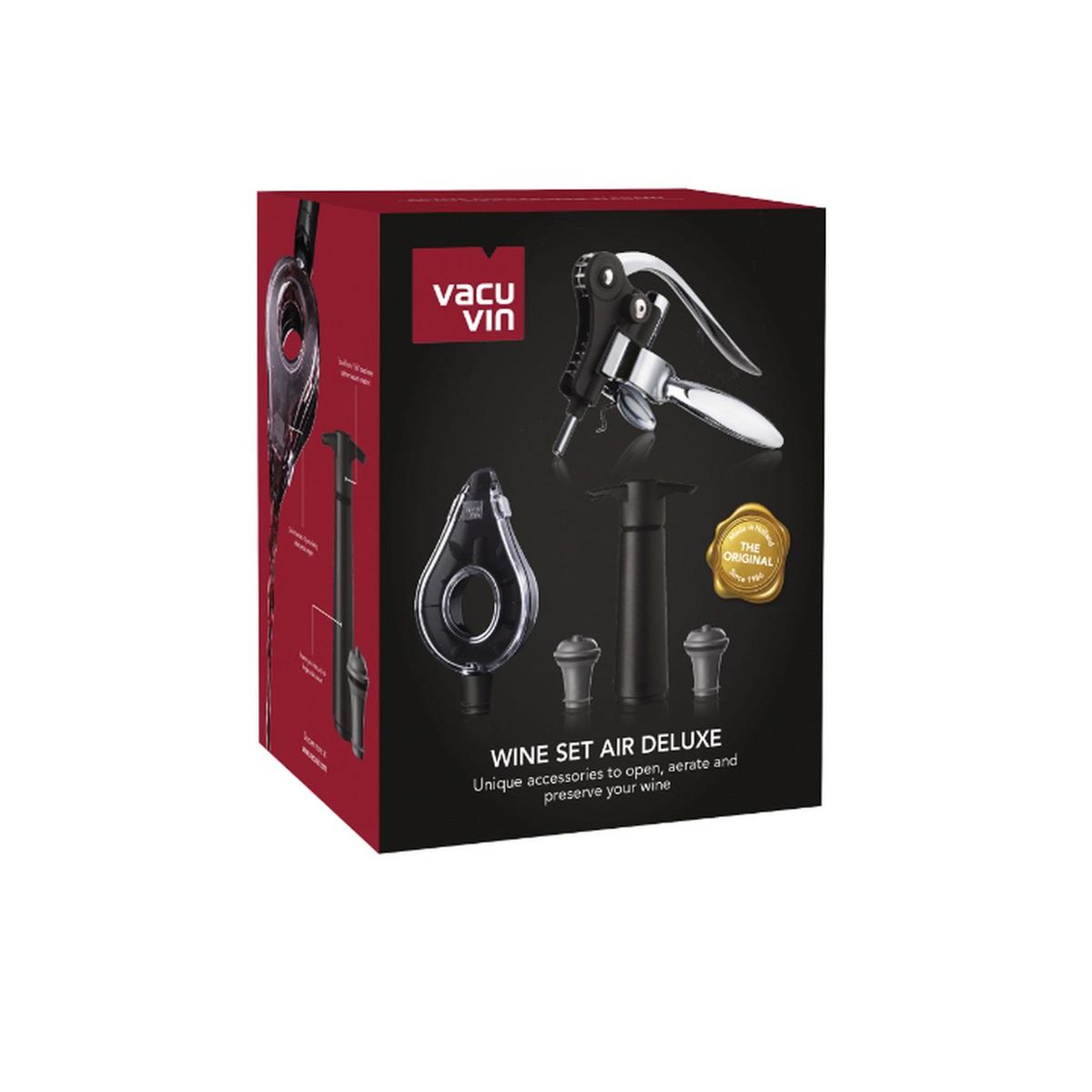 Voir la diapositive 3 : VACUVIN Coffret vin vin air deluxe