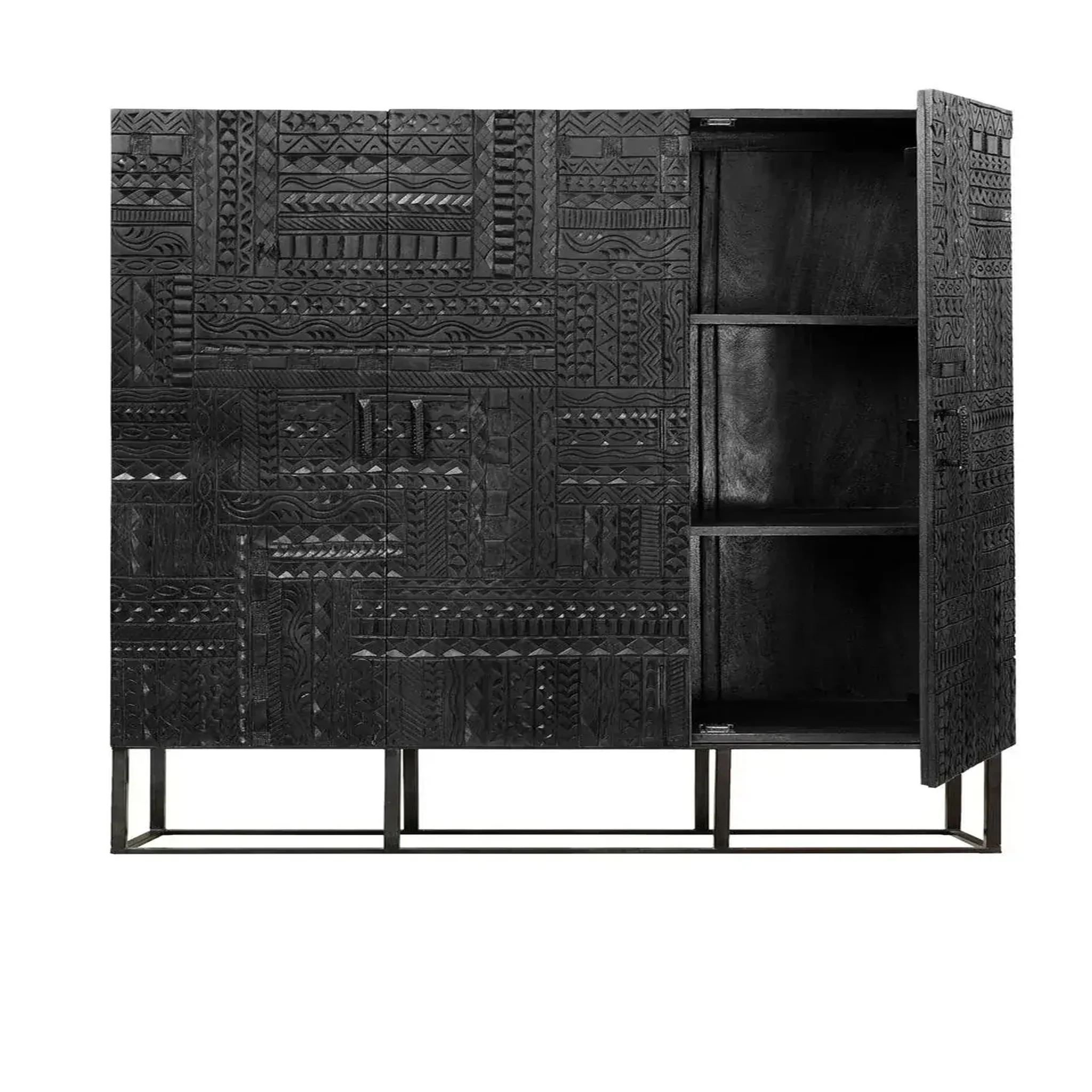 Voir la diapositive 2 : GINER Y COLOMER SL Armoire en bois de manguier 120cm style ethnique