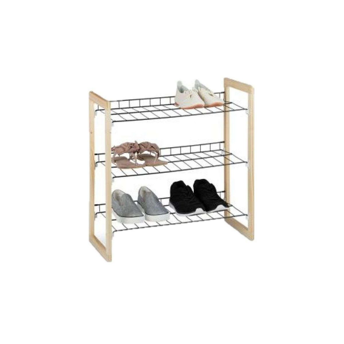 TOILINUX Etagère multi-usage 3 niveaux en pin et métal