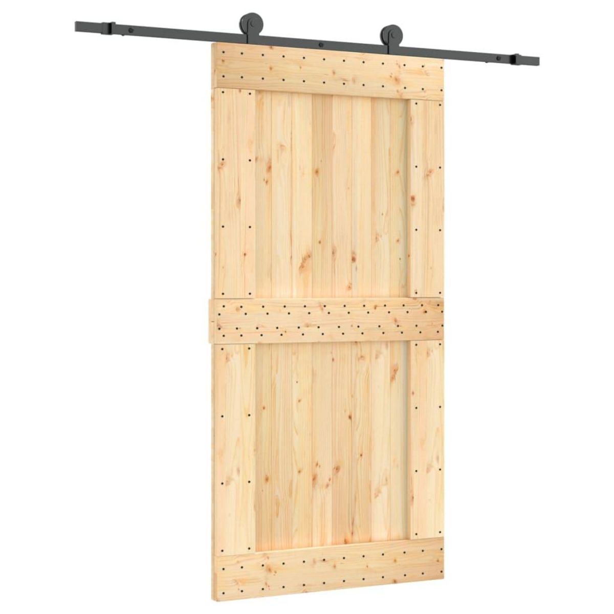 VIDAXL Porte coulissante et kit de quincaillerie 100x210 cm pin massif