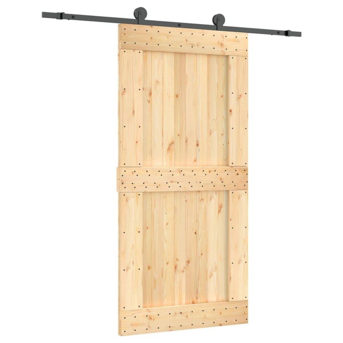 VIDAXL Porte coulissante et kit de quincaillerie 100x210 cm pin massif