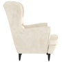 Voir la diapositive 4 : VIDAXL Fauteuil blanc creme velours