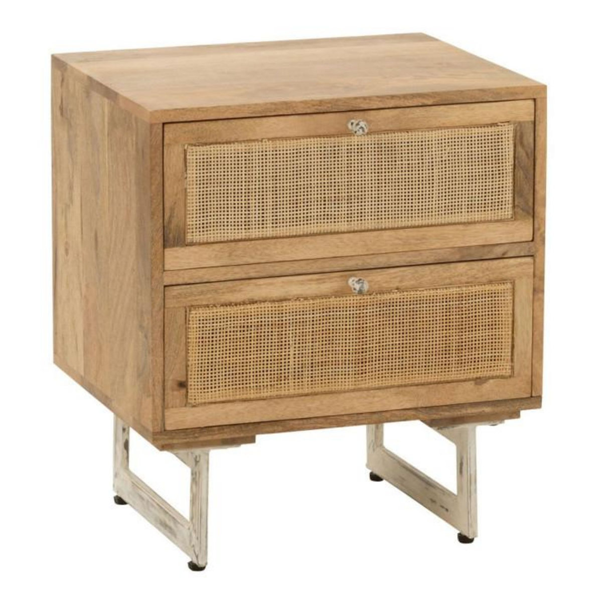 Paris Prix Table de Chevet en Bois  Weaving  55cm Naturel