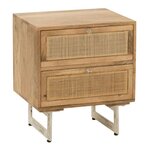 Paris Prix Table de Chevet en Bois  Weaving  55cm Naturel