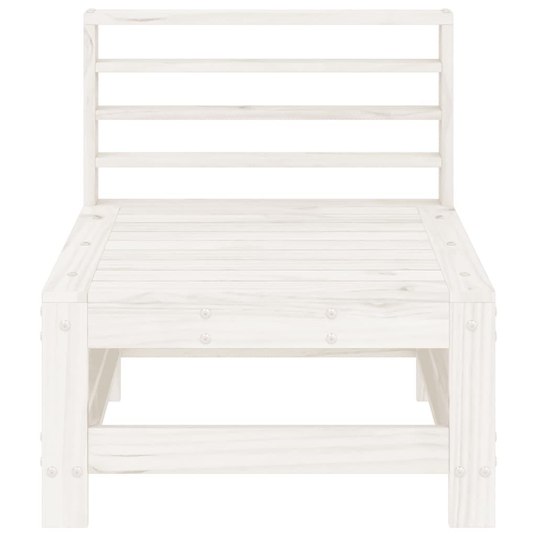 Voir la diapositive 4 : VIDAXL Canapes centraux de jardin 2 pcs blanc bois de pin massif