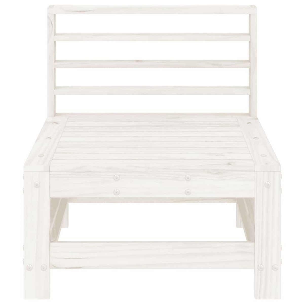 VIDAXL Canapes centraux de jardin 2 pcs blanc bois de pin massif