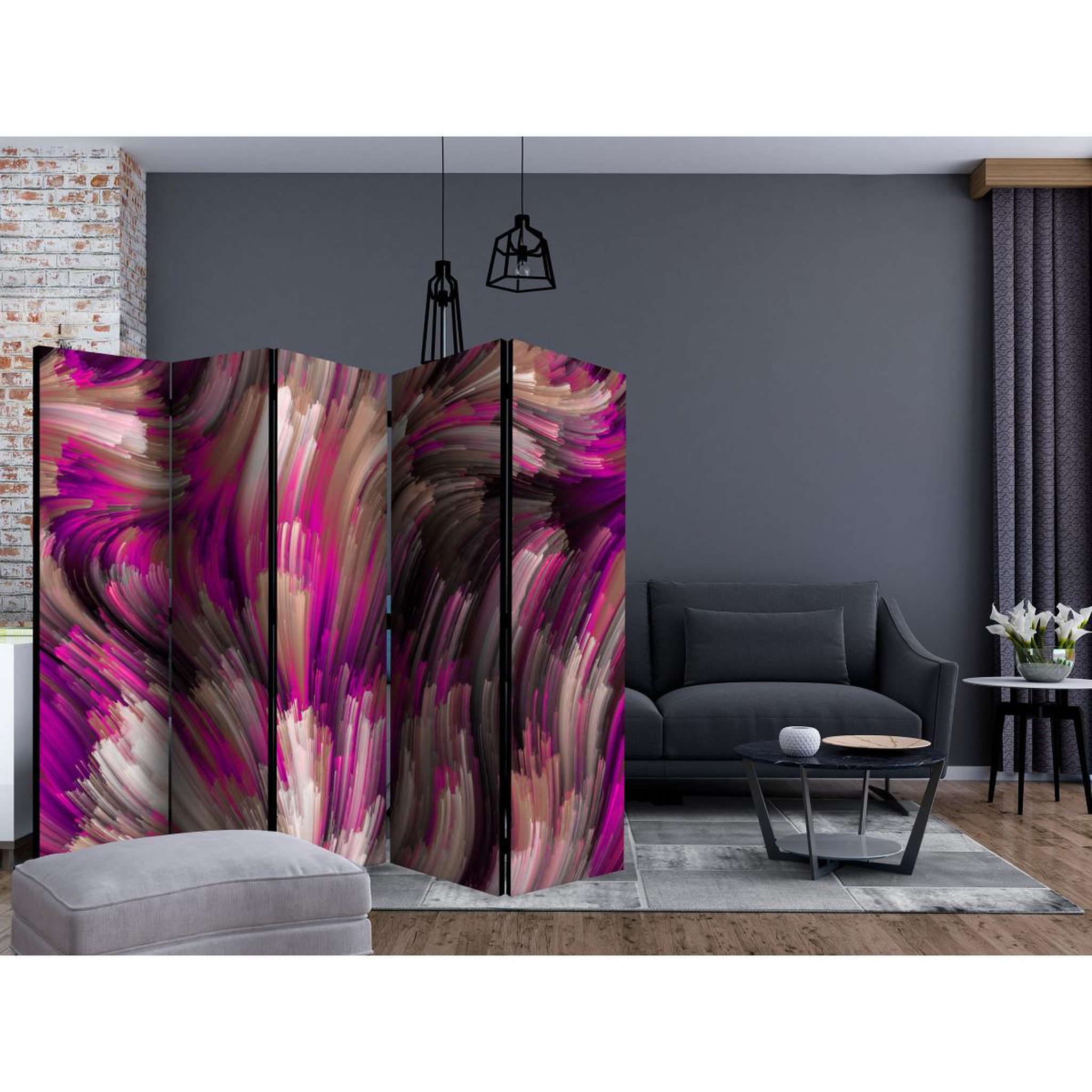 Voir la diapositive 2 : Paris Prix Paravent 5 volets  purple energy  172x225cm