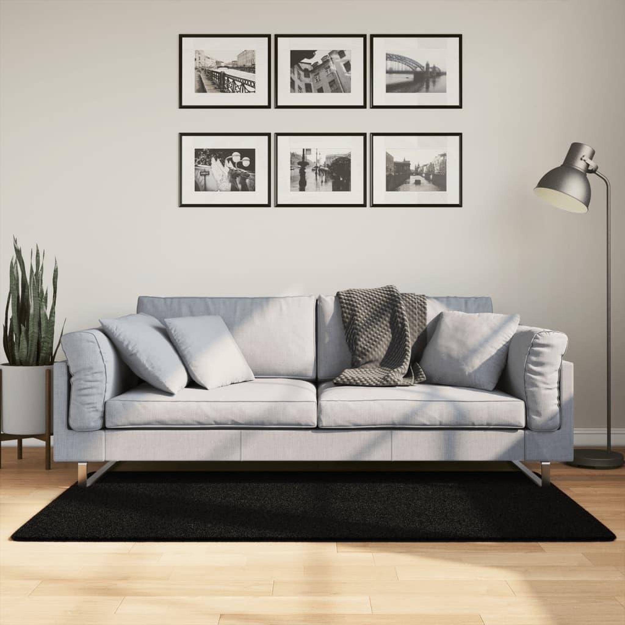 VIDAXL Tapis HUARTE a poils courts doux et lavable noir 80x150 cm