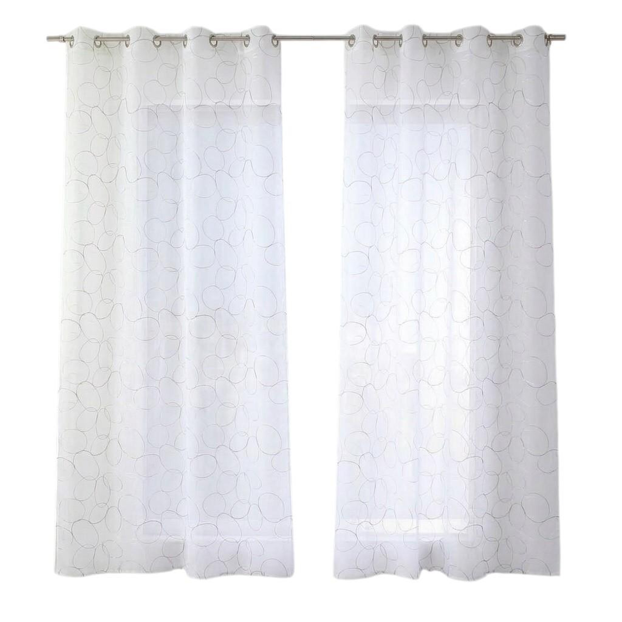 Eden Voilage a oeillets collection galet. Coloris disponibles : Gris