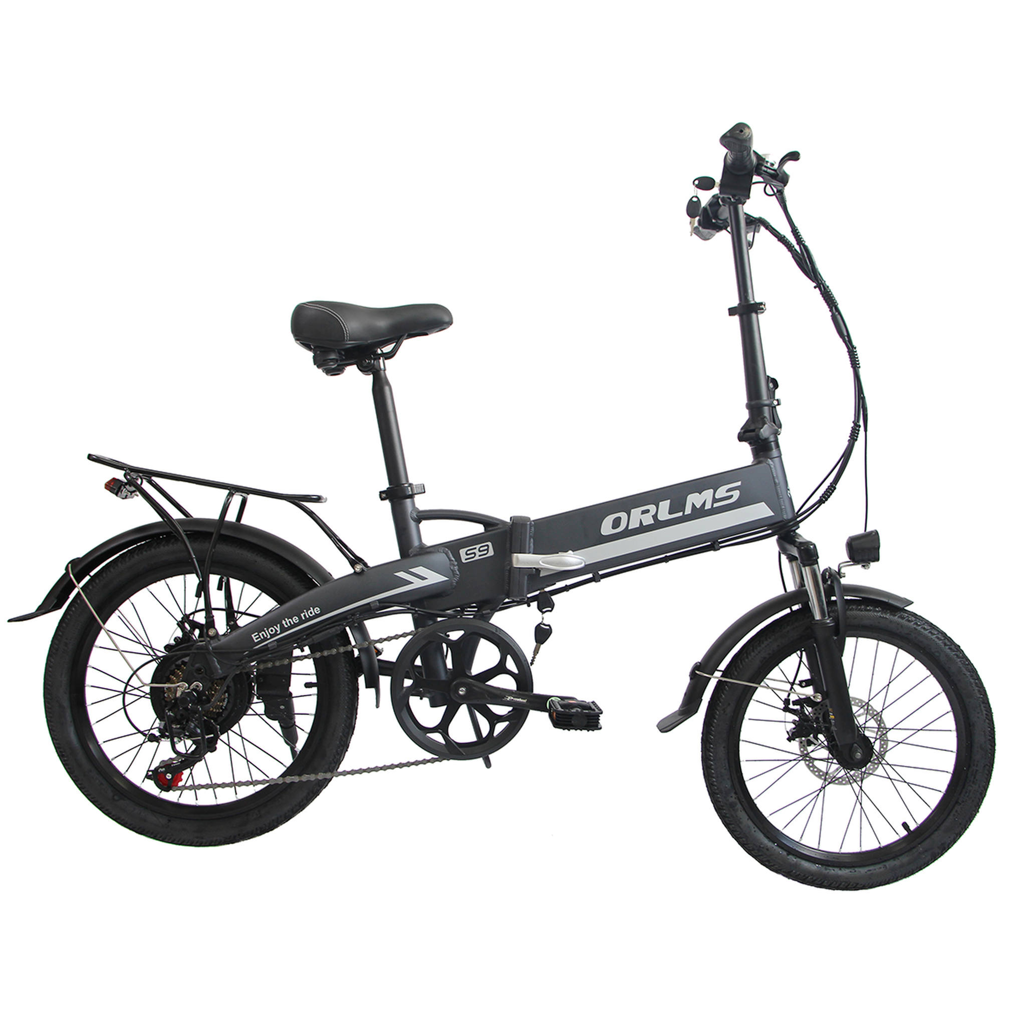 ORLMS Vélo électrique pliant ORLMS S9, moteur 500 W. Coloris disponibles : Noir