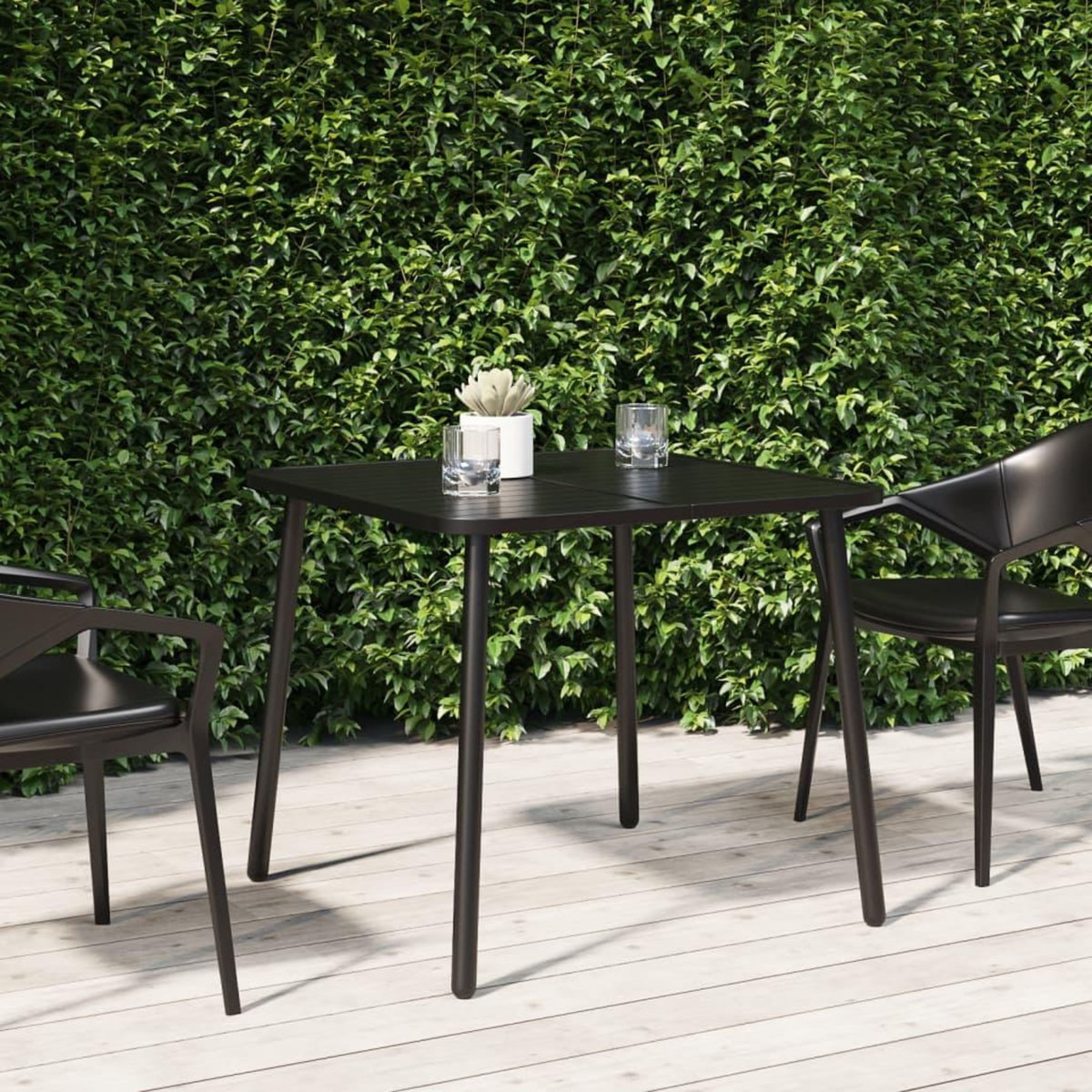 VIDAXL Table de jardin anthracite 80x80x71 cm acier