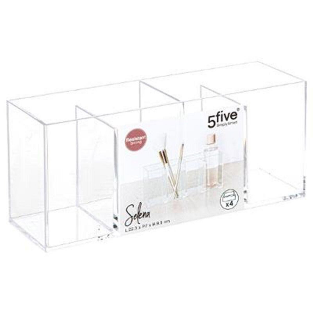  Organiseur 4 Compartiments  Selena  22cm Transparent