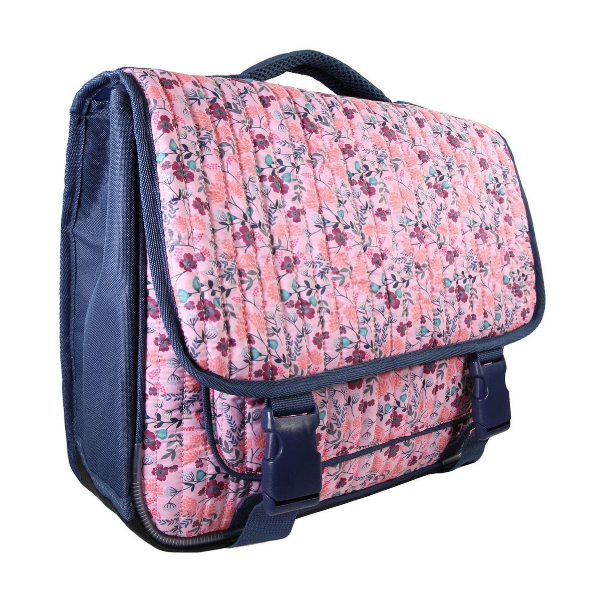 Bagtrotter Bagtrotter - Cartable 38cm  -  Multicolore - Fleurs - 2 Compartiments  - 1 Poche Sous Rabat - 1 Poche Bouteille -  Bretelles Matelassés - Fond Renforcé - Dos Matelassé -  38x13x34cm - Matière Polyester - Cartable Scolaire Primaire