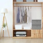 VIDAXL Boîtes de rangement 2 pcs Tissu 50x30x25 cm Gris