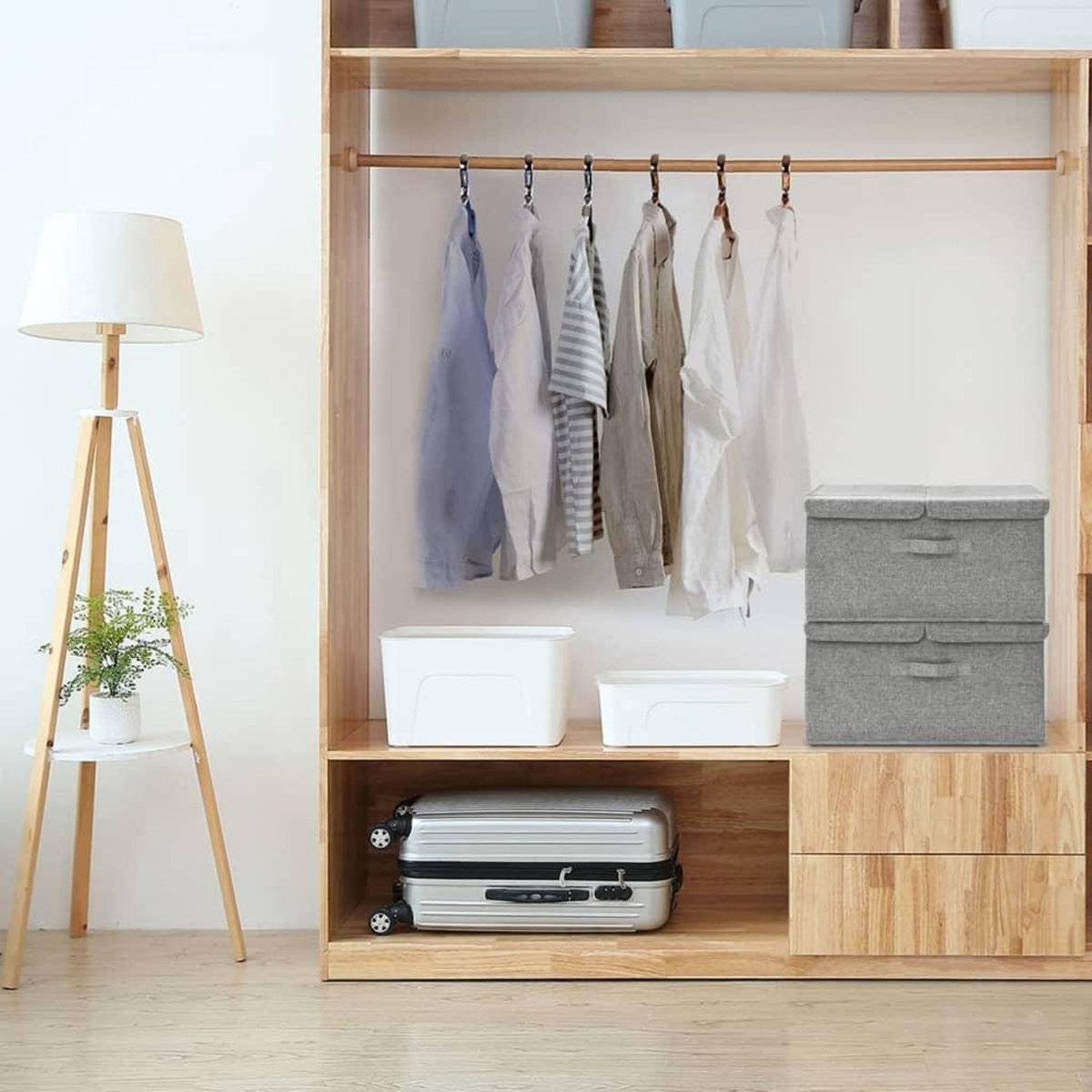 VIDAXL Boîtes de rangement 2 pcs Tissu 50x30x25 cm Gris