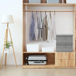 VIDAXL Boîtes de rangement 2 pcs Tissu 50x30x25 cm Gris