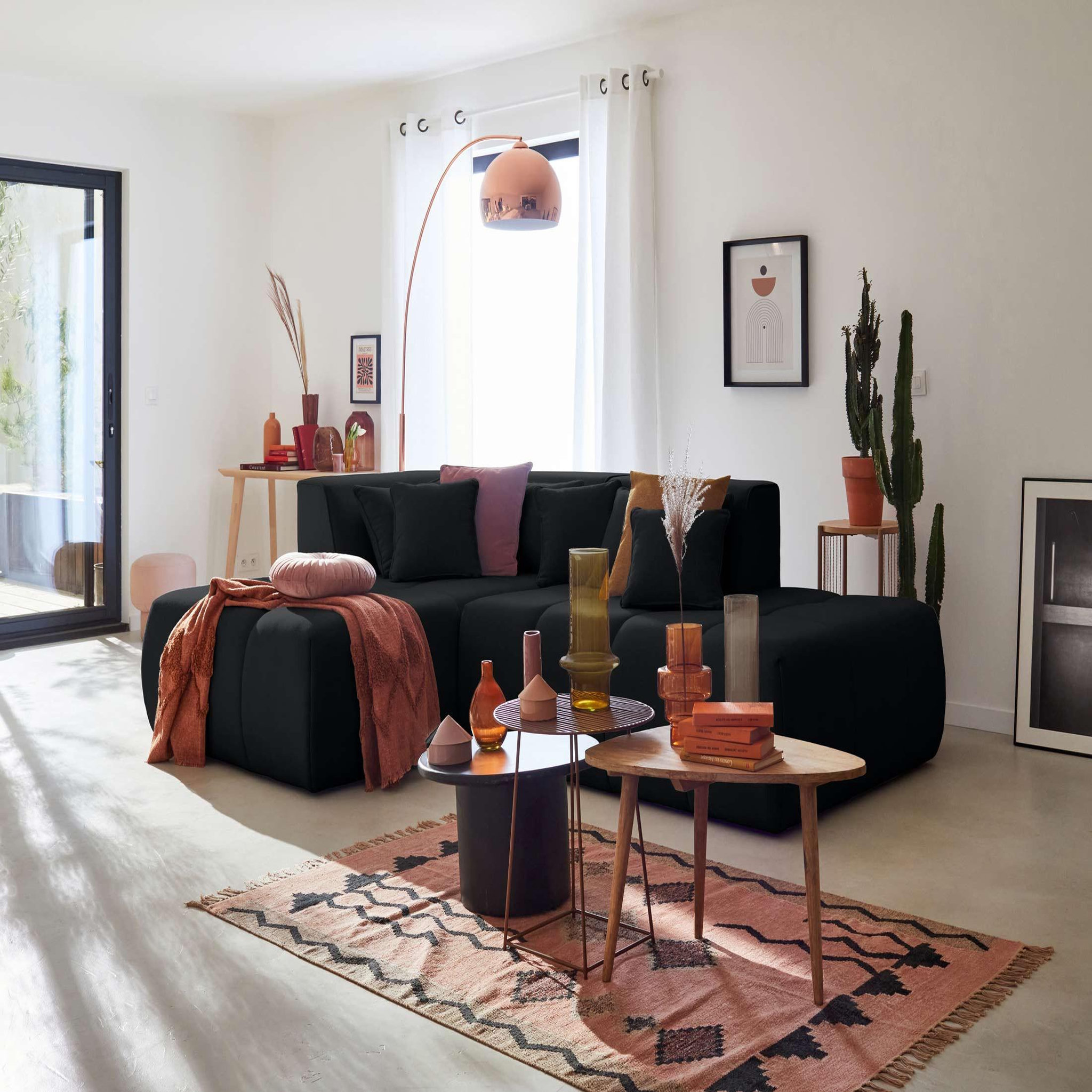 Voir la diapositive 1 : LISA DESIGN Caracas - canapé modulable d'angle gauche - 4 places - en tissu
