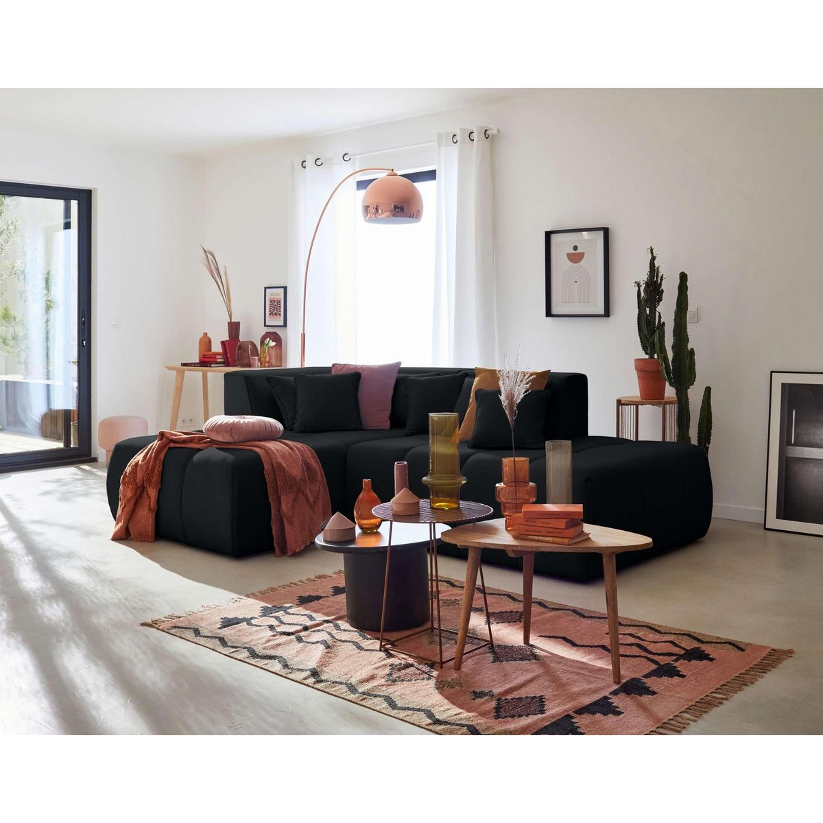 LISA DESIGN Caracas - canapé modulable d'angle gauche - 4 places - en tissu