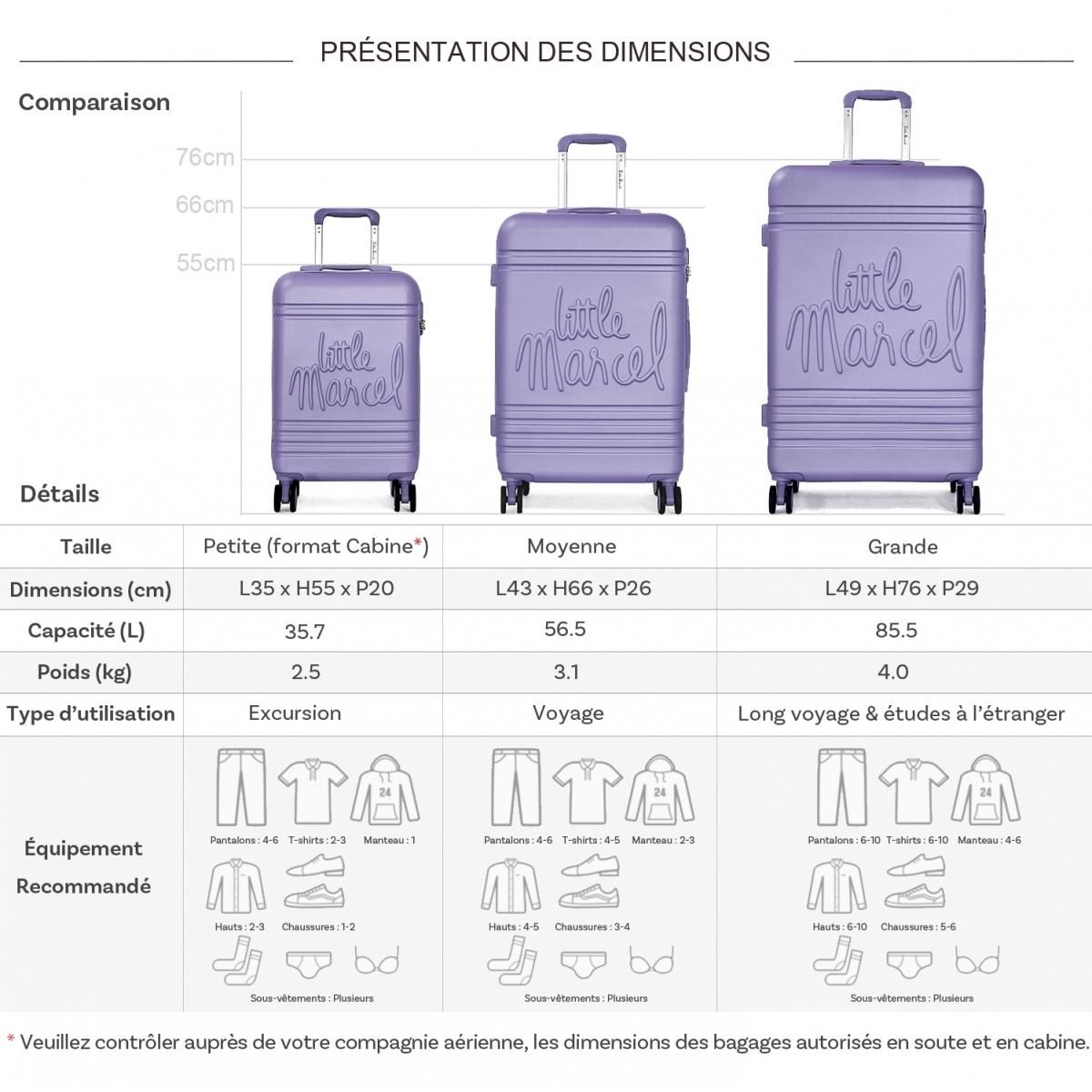 Little Marcel Lot 3 valises dont 1 valise cabine rigides