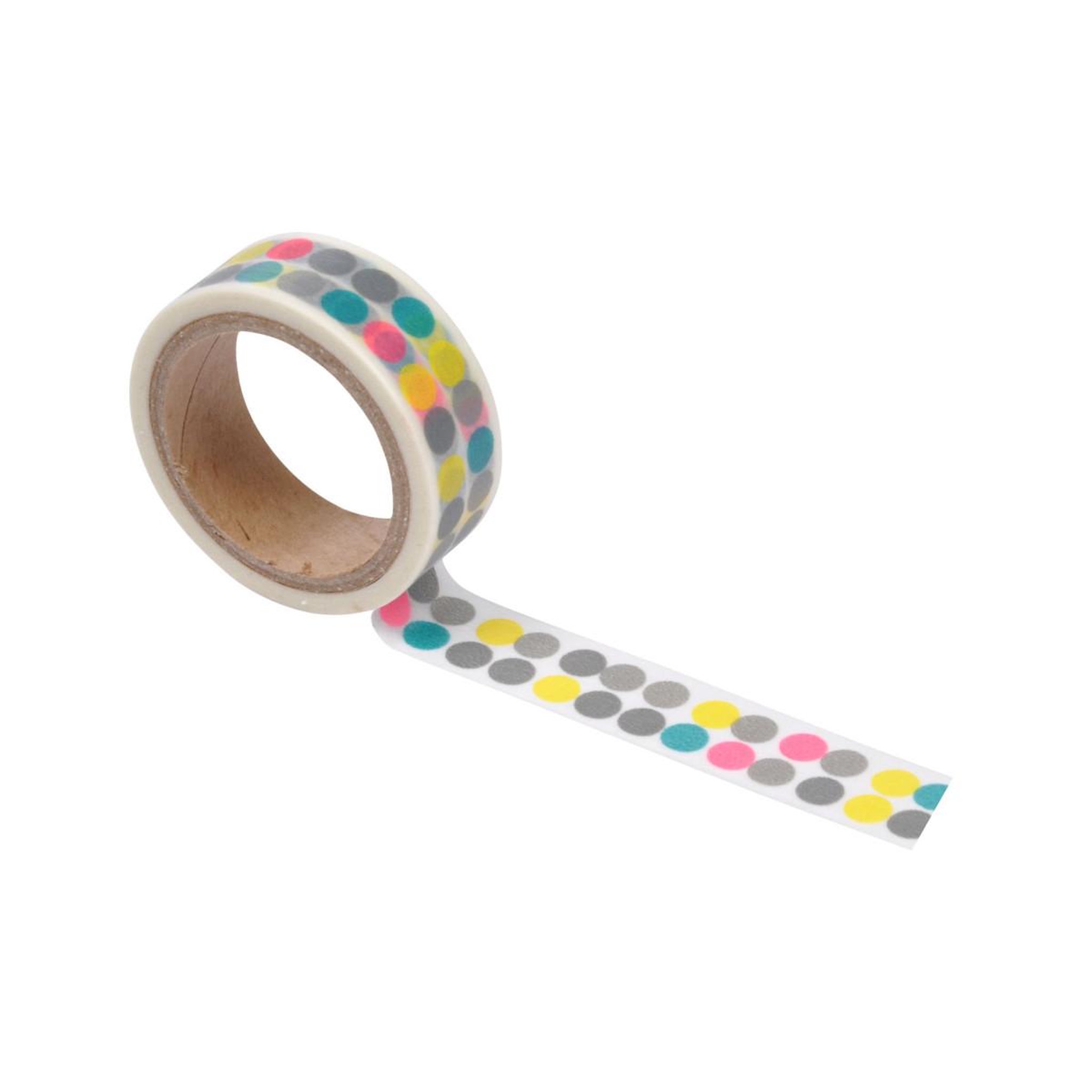 HOMEA Ruban masking tape  pois  5m multicolore