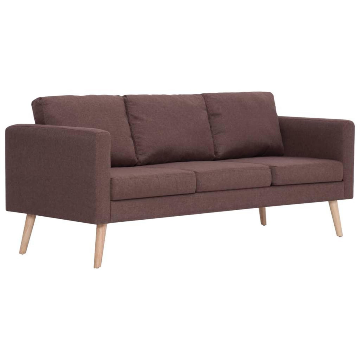 VIDAXL Canape a 3 places tissu marron