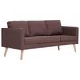 Voir la diapositive 2 : VIDAXL Canape a 3 places tissu marron