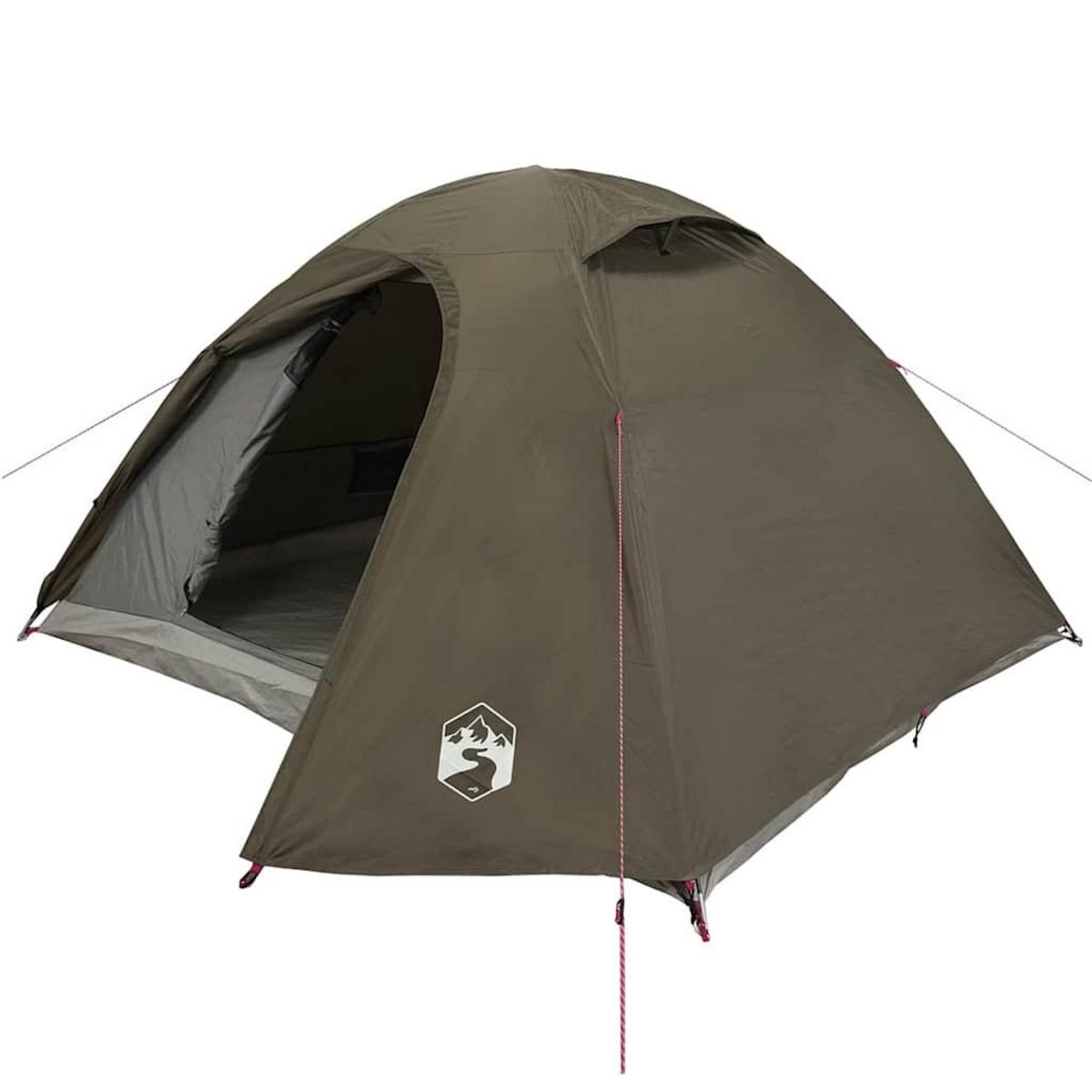 VIDAXL Tente de camping a dome 3 personne marron impermeable