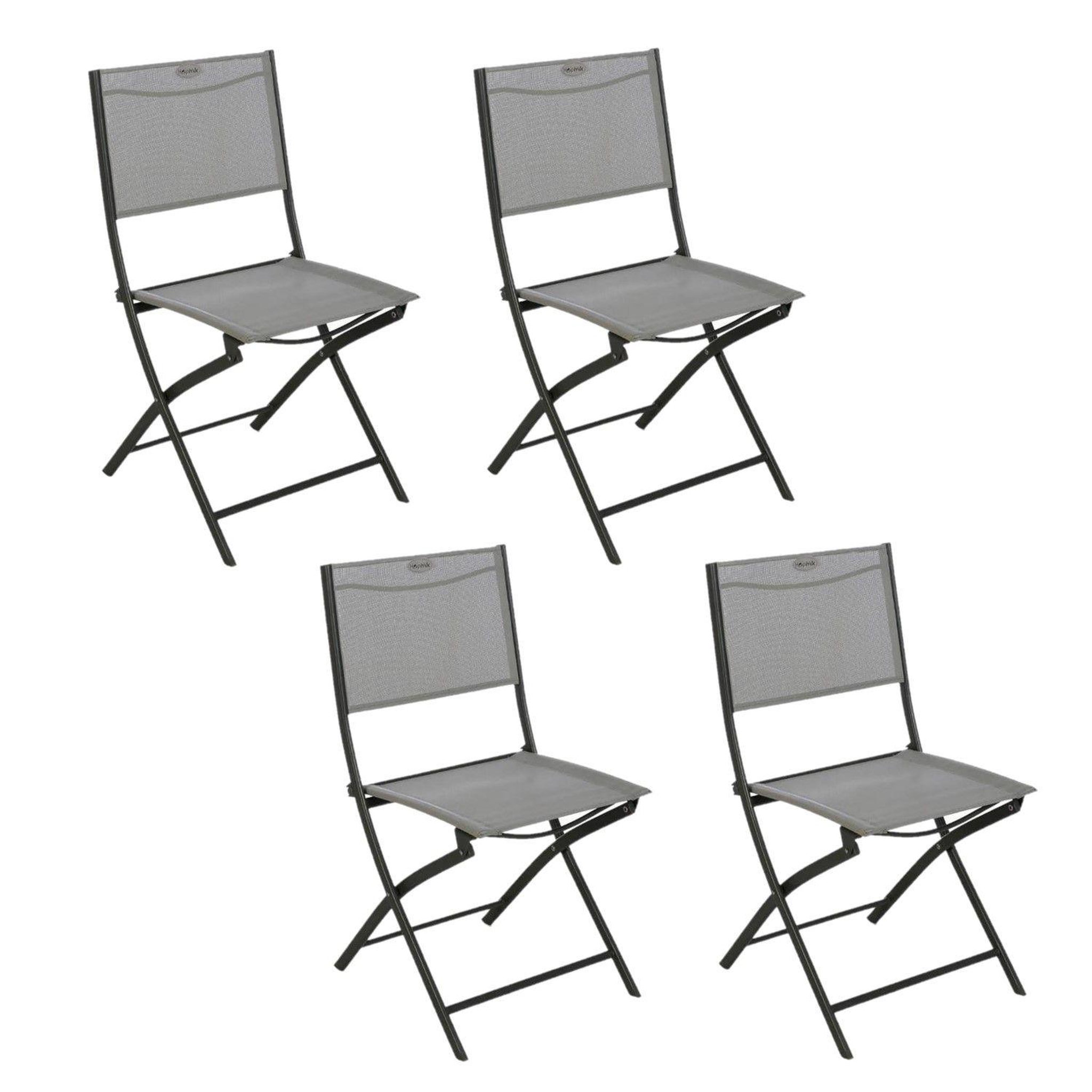 Voir la diapositive 1 : TOILINUX Lot de 4 chaises de jardin pliables modula