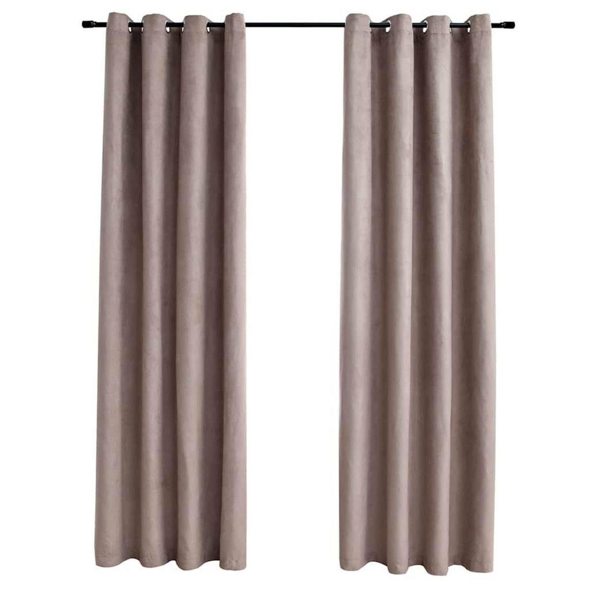 VIDAXL Rideaux occultants avec anneaux en metal 2 pcs Taupe 140x175 cm