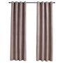 Voir la diapositive 2 : VIDAXL Rideaux occultants avec anneaux en metal 2 pcs Taupe 140x175 cm