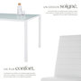 Voir la diapositive 3 : tectake Ensemble table et chaises de salle à manger rembourrées avec revêtement en cuir synthétique blanc/blanc
