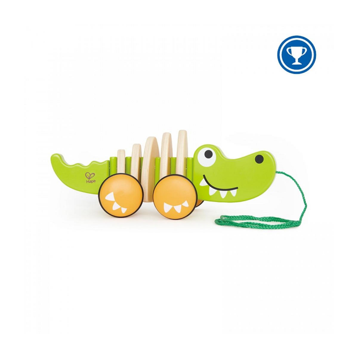 Hape Jouet en bois crocodile à tirer pour enfants - Amusant et éducatif