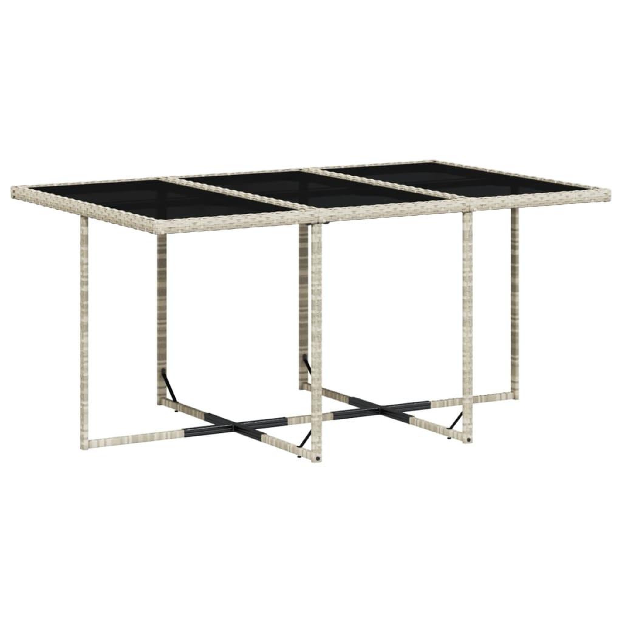 Voir la diapositive 4 : VIDAXL Ensemble a manger de jardin et coussins 7 pcs gris clair rotin