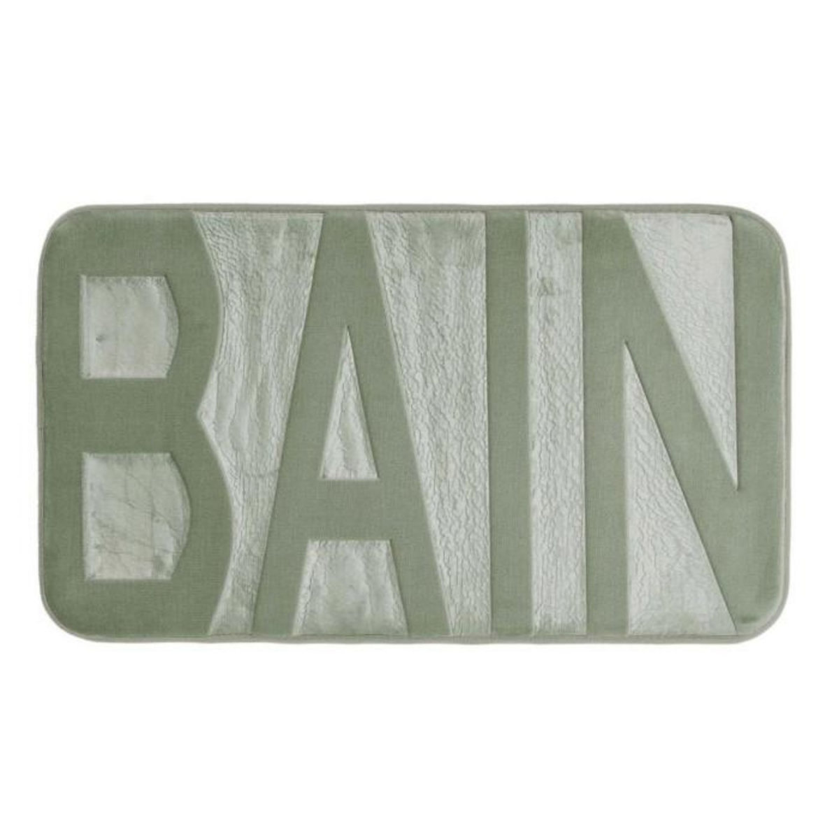 Paris Prix Tapis de Bain Microfibre  Relief  45x75cm Sauge