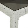 Voir la diapositive 5 : VIDAXL Table de jardin 90x90x75cm Verre trempe et resine tressee Blanc