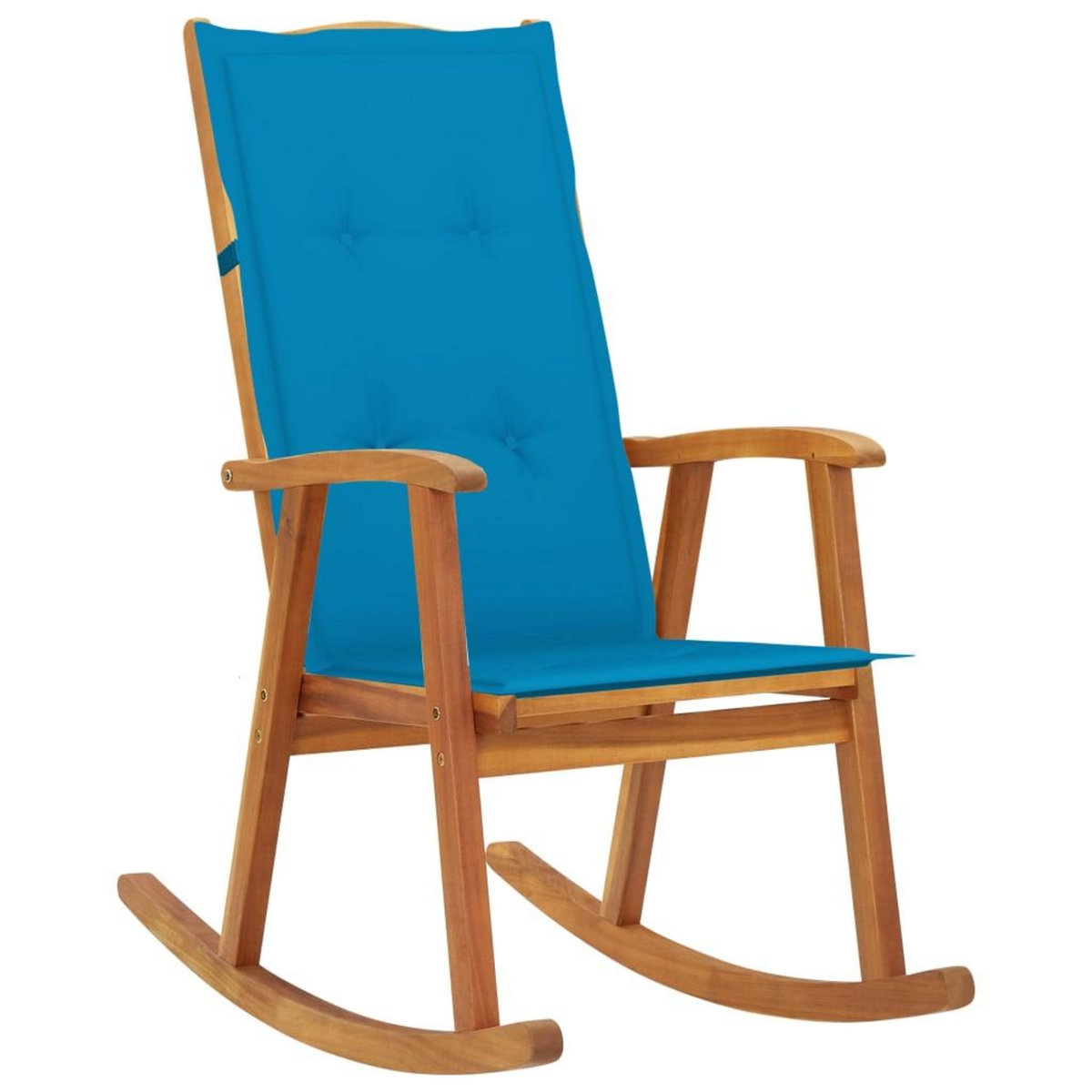 VIDAXL Chaise a bascule avec coussins Bois d'acacia massif