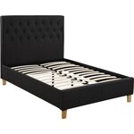 Habitat et Jardin Lit double  Emmy  - 140 x 190 cm - Gris