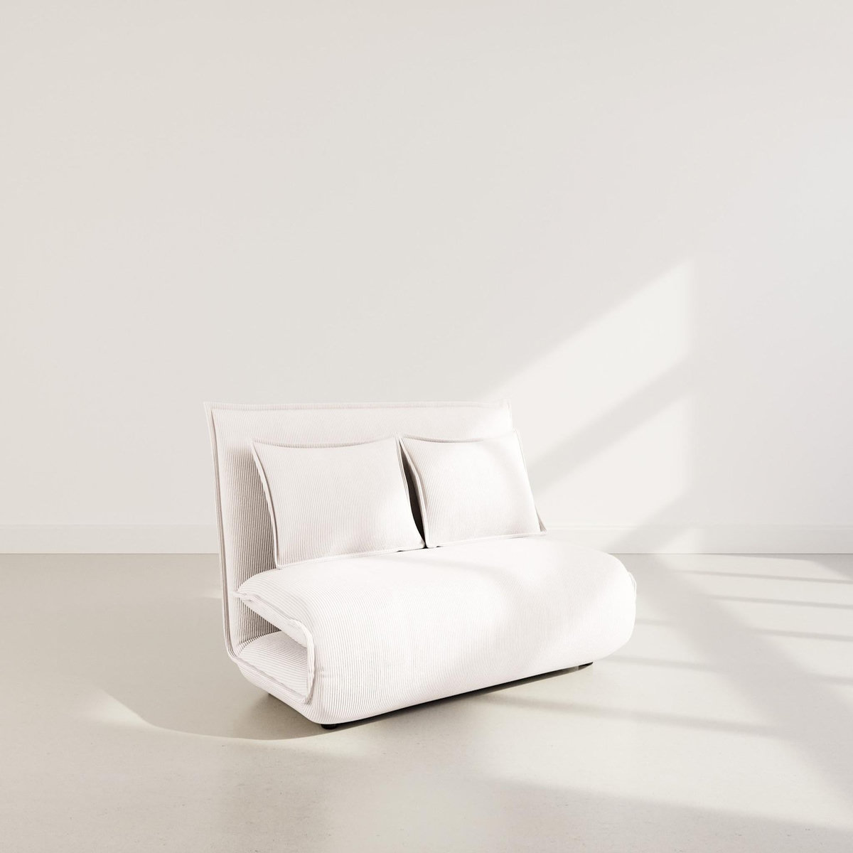 BEST MOBILIER Candice - banquette 2 places convertible clic-clac en velours côtelé