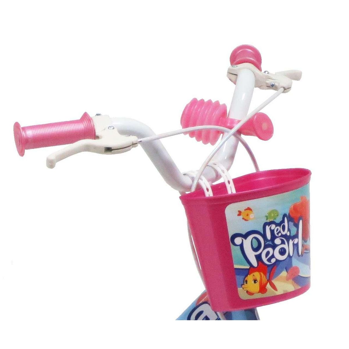 Vélo enfant - Modème 12'' Sea-Life pour enfant de 85/100 cm avec stabilisateurs à molettes - 1 Frein - Panier avant et roue à batons.