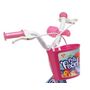 Voir la diapositive 4 : Vélo 12''  Fille Licence  " Sea-Life " pour enfant de 85/100 cm avec stabilisateurs à molettes - 1 Frein - Panier avant et roue à batons.