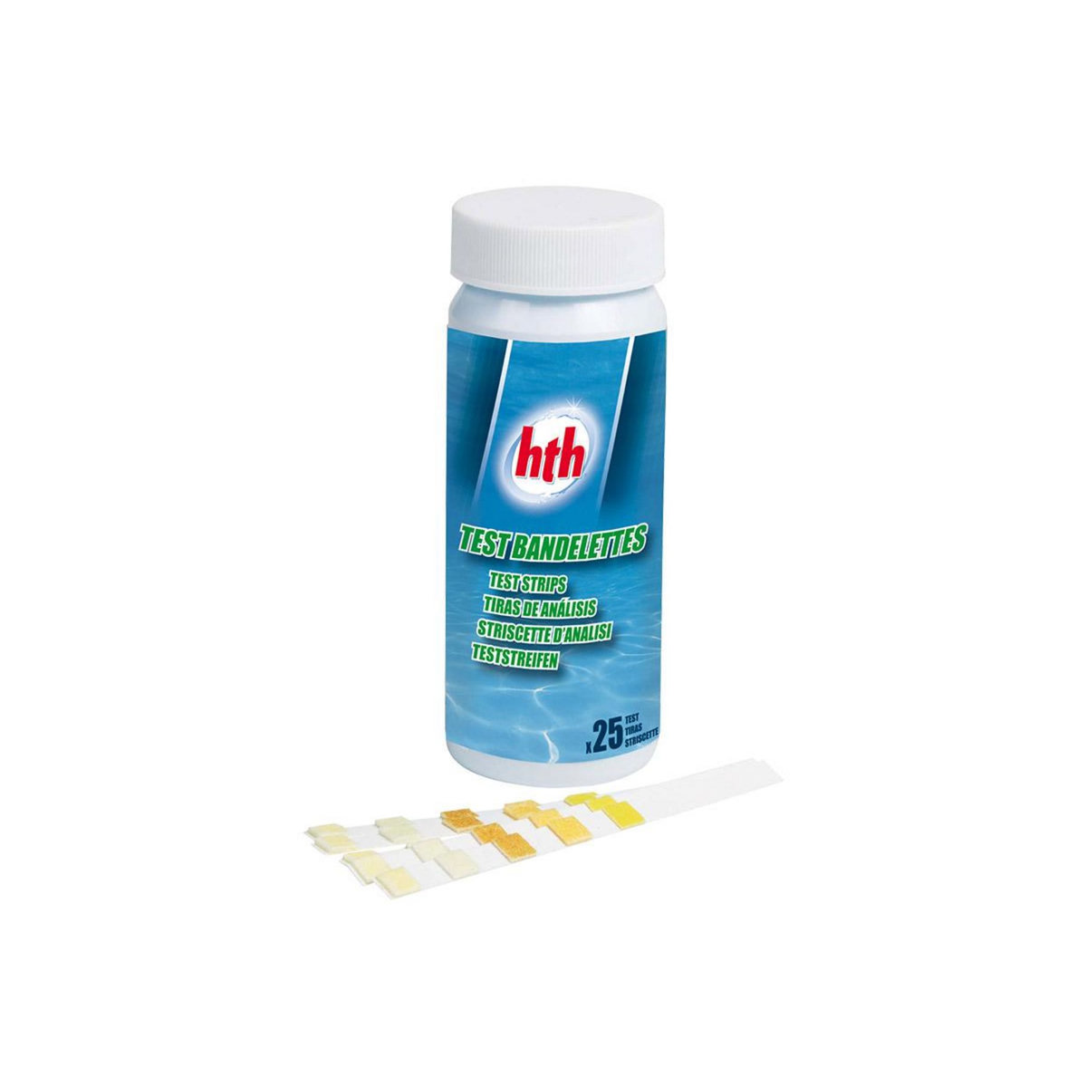 HTH 25 bandelettes de test pour analyse eau piscine et spa - HTH