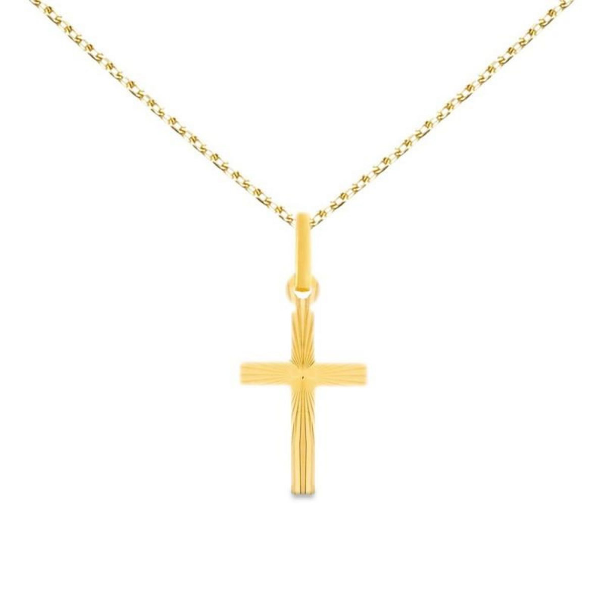 L'ATELIER D'AZUR Collier - Médaille Croix Or 18 Carats 750/000 Jaune - Chaine Dorée